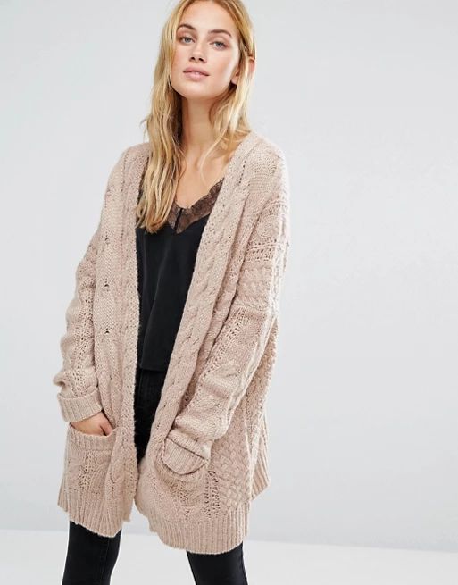 Fashion Union Oversized Cardigan In Chunky Cable Knit | ASOS US