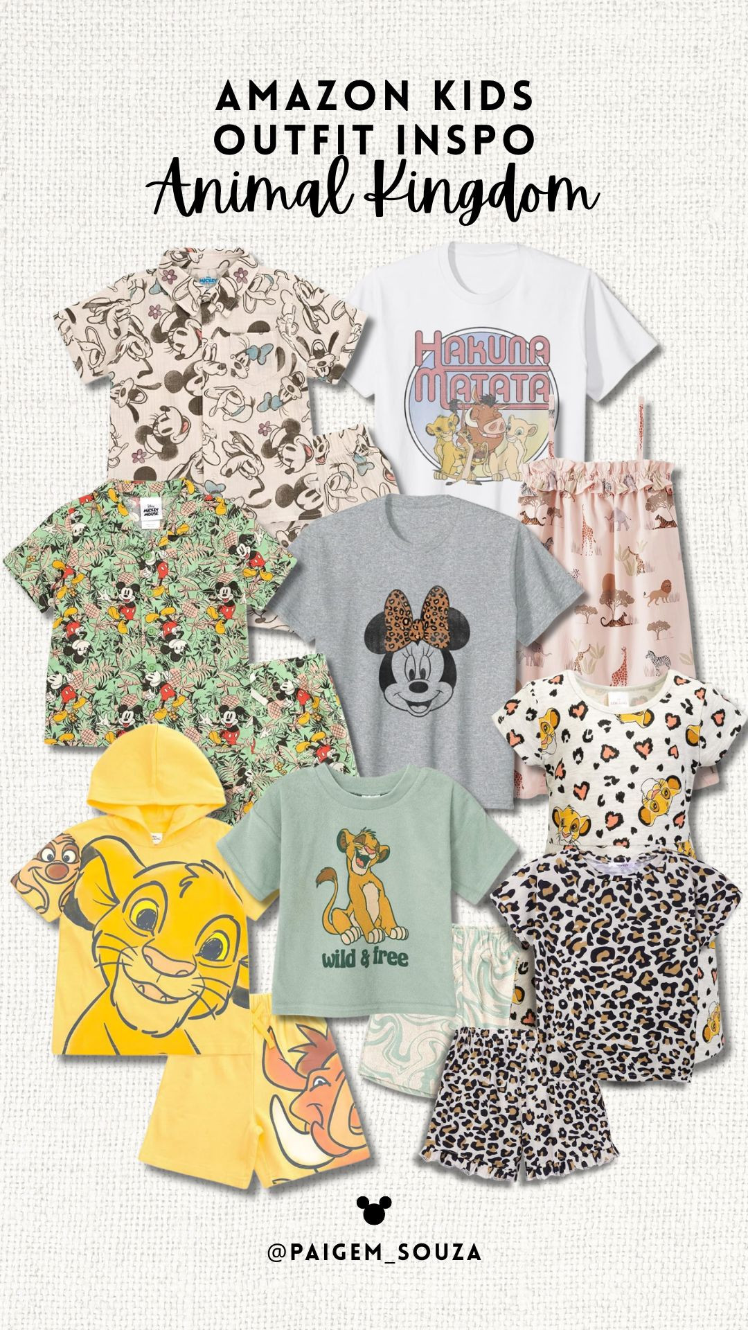 Amazon kids outfit inspo for Animal Kingdom days. 🦁🌿 Affordable Lion King and safari-inspired finds for boys and girls, featuring Simba sets, Hakuna Matata tees, animal print shorts, jungle button-downs and comfy character outfits perfect for exploring the park. Lightweight fabrics and earthy tones that fit right in with safari rides and all-day adventures.

Animal Kingdom kids outfits, Lion King toddler clothes, safari outfit for kids, animal print kids set, Simba outfit ideas, Hakuna Matata shirt, Disney jungle theme outfits, affordable Amazon Disney finds, comfortable park outfits for kids, Disney trip outfit planning. 

 #LTKootd #LTKTravel #LTKKids