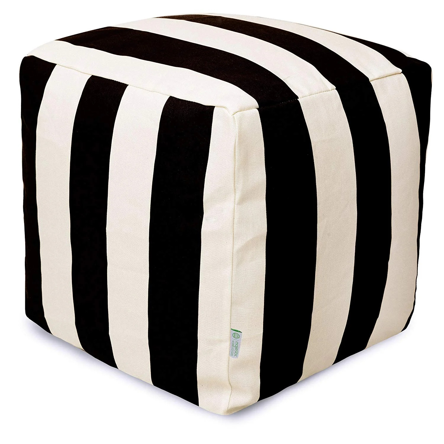 Majestic Home Goods Vertical Stripe Indoor/Outdoor Ottoman Pouf Cube | Walmart (US)