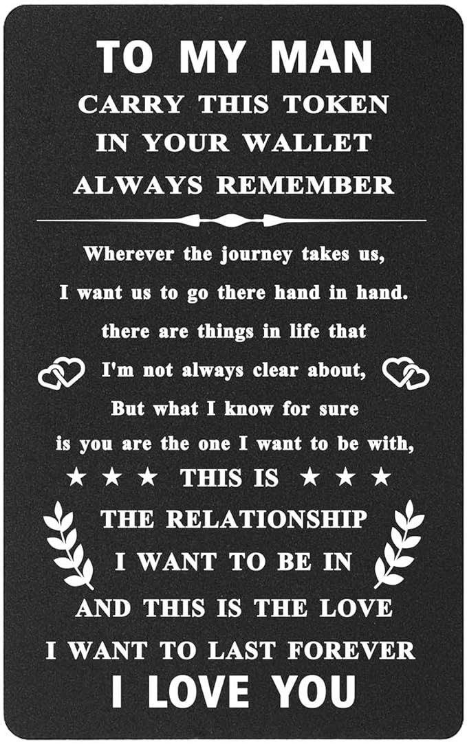 to My Man Wallet Insert, Unique Valentines Gifts for Him Boyfriend, I Love You Gifts for Men Husb... | Amazon (US)