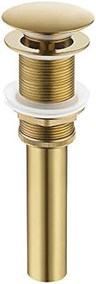 KES Sink Drain without Overflow Bathroom Pop Up Drain Assembly Stopper Vessel Sink Brushed Brass,... | Amazon (US)