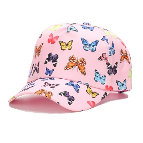 Julerwoo Kids Girls Pink Baseball Cap Butterfly Printed Sun Hats (Butterfly) | Amazon (US)