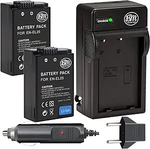 BM Premium 2 Pack of High Capacity EN-EL25 Batteries and Battery Charger for Nikon Z30, Z50, Z 50... | Amazon (US)