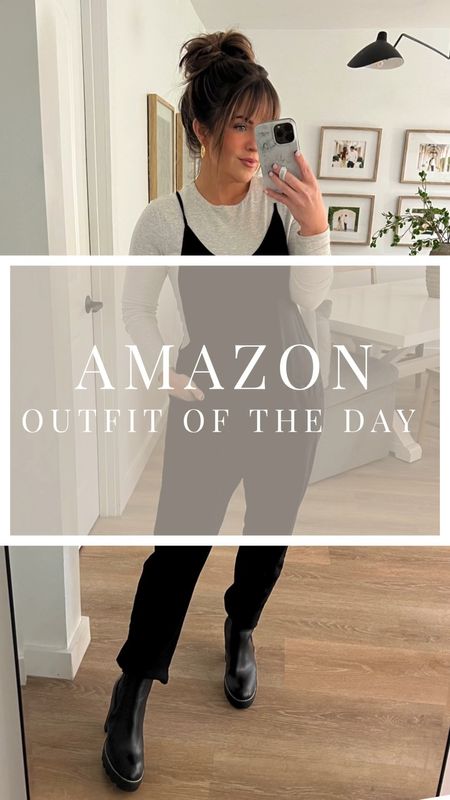 I found a lookalike for the free people hotshot onesie on Amazon. 

Bodysuit in a large - sized up one
Jumpsuit size down. In a small
Boots true to size 
#amazonfinds #amazonfashion 

#LTKFind #LTKsalealert #LTKunder50