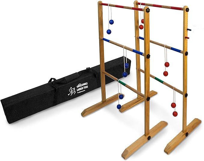 Ladder Toss Double Wooden Ladder Ball Game with Finished Wood and Durable Nylon Carrying Case | Amazon (US)