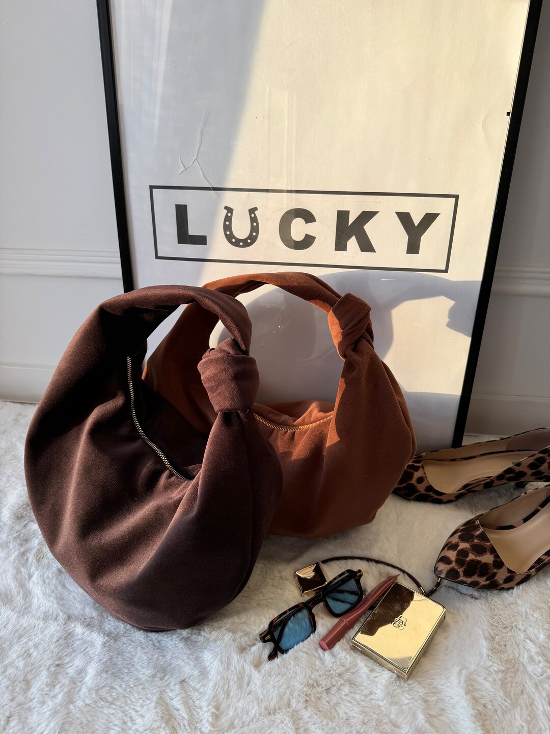 Eco Suede Womens Shoulder Bag, Womens Eco Suede Hobo Bag, Handmade Tote Bag Aesthetic Like Wife G... | Etsy (US)