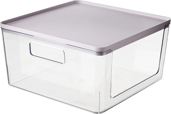 Rosanna Pansino x iDesign Recycled Plastic Open Front Kitchen Storage Bin with Lid, Clear Bin/Lav... | Amazon (US)