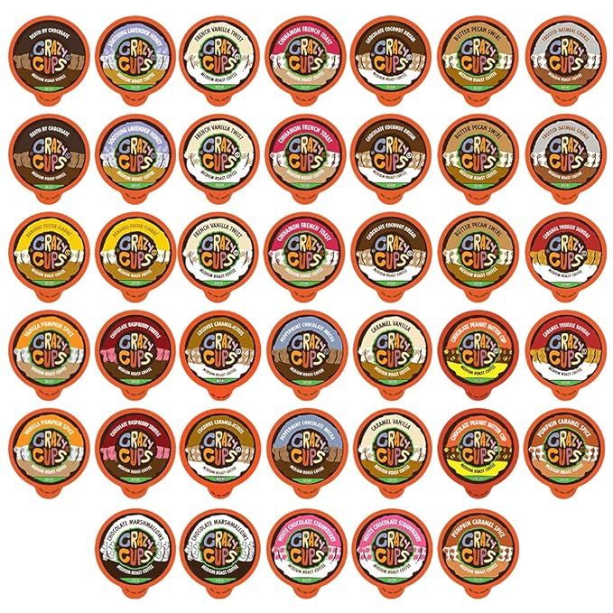 Crazy Cups Flavored Decaf Coffee, for the Keurig K Cups Coffee 2.0 Brewers, Variety Pack Sampler,... | Amazon (US)