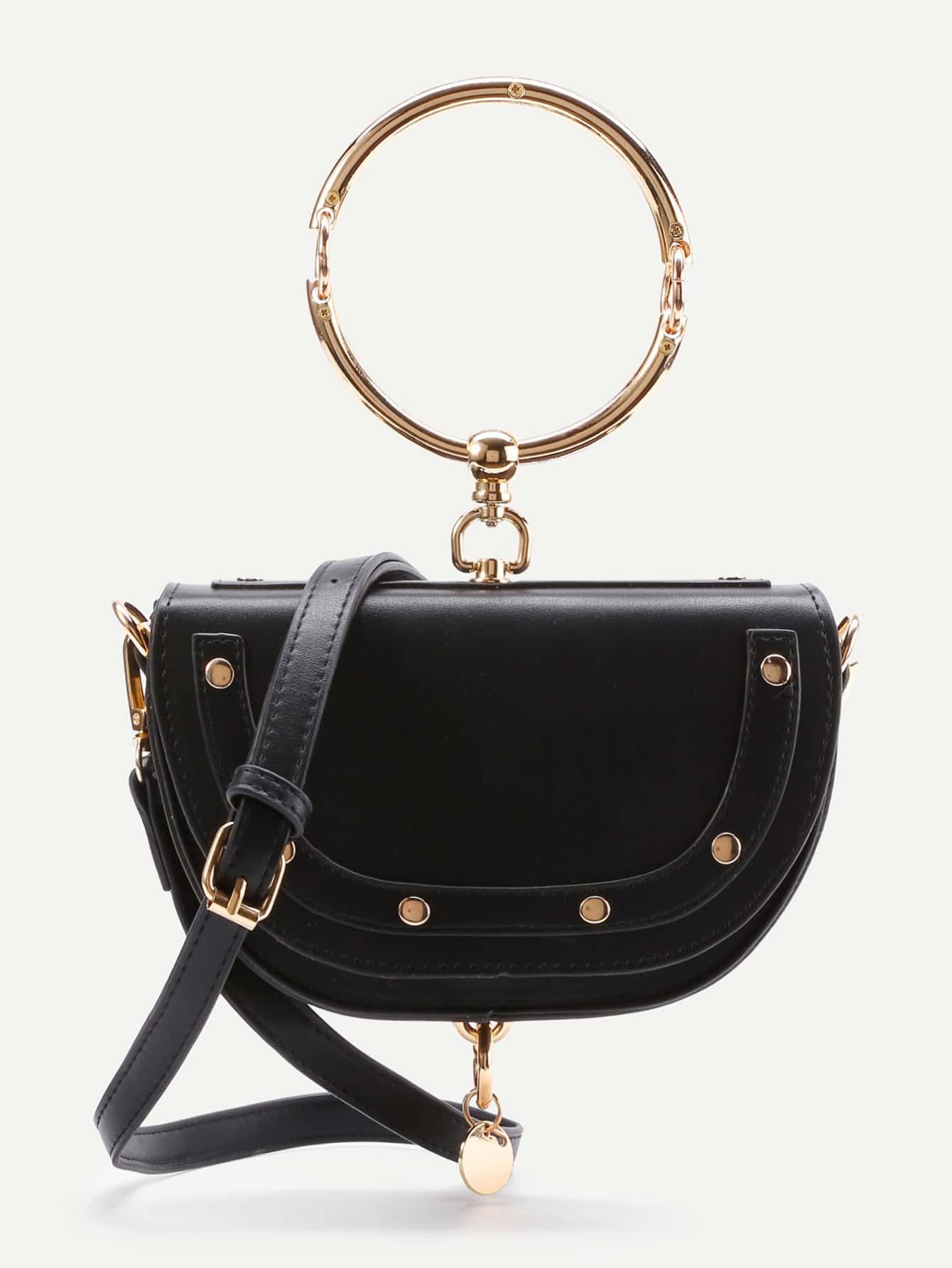 Half Moon Shaped Crossbody Bag With Ring Handle | SHEIN