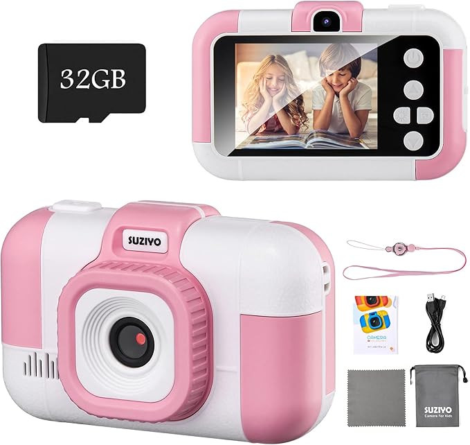 SUZIYO Kids Camera, Children Digital Selfie Video Camcorder 1080P Dual Lens 2.4 Inch HD, Birthday... | Amazon (US)