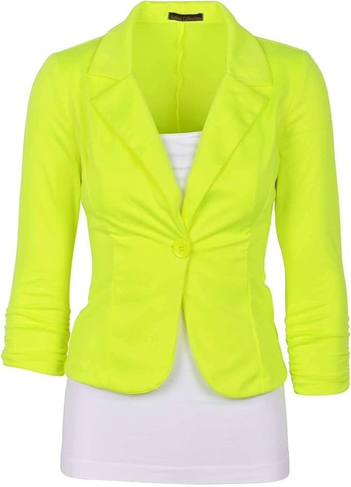 Auliné Collection Women's Casual Work Solid Color Knit Blazer | Amazon (US)