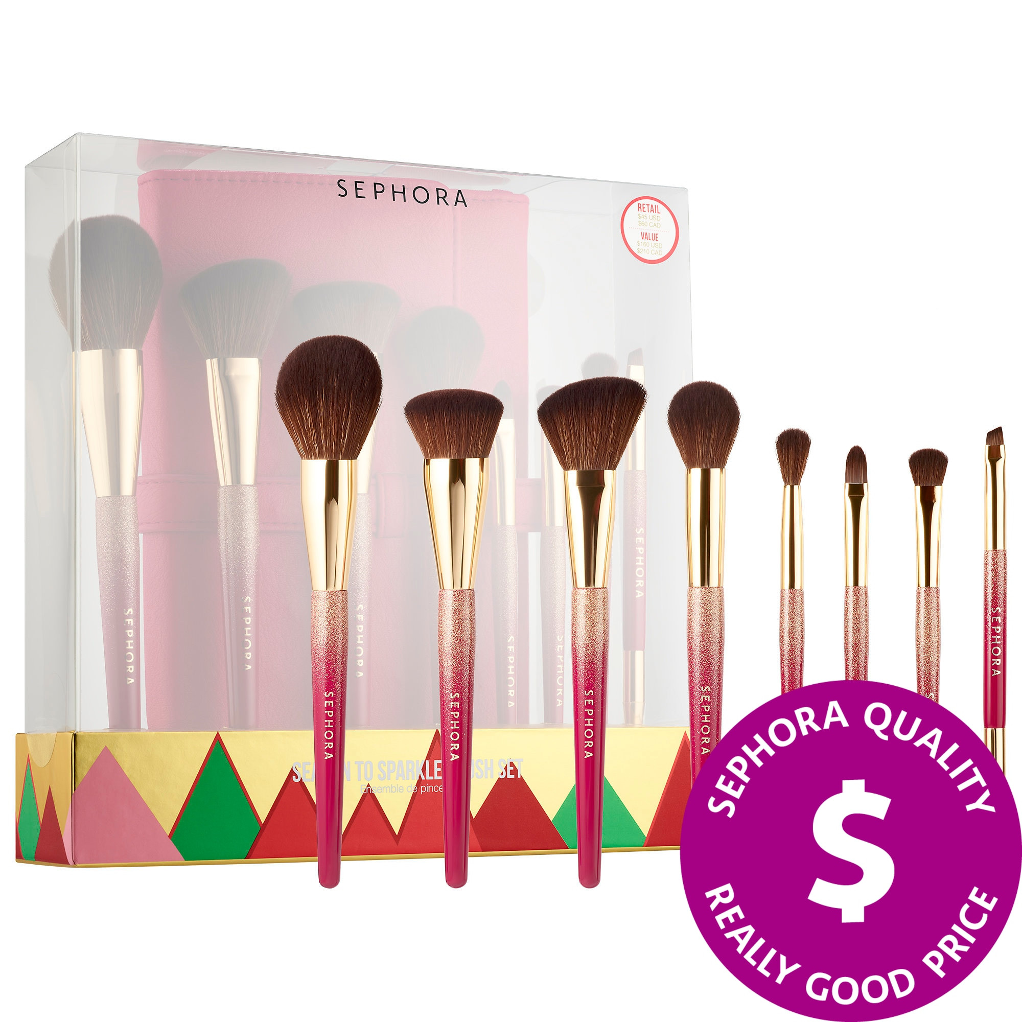 SEPHORA COLLECTION Season to Sparkle 8 Piece Makeup Brush Set | Sephora (US)