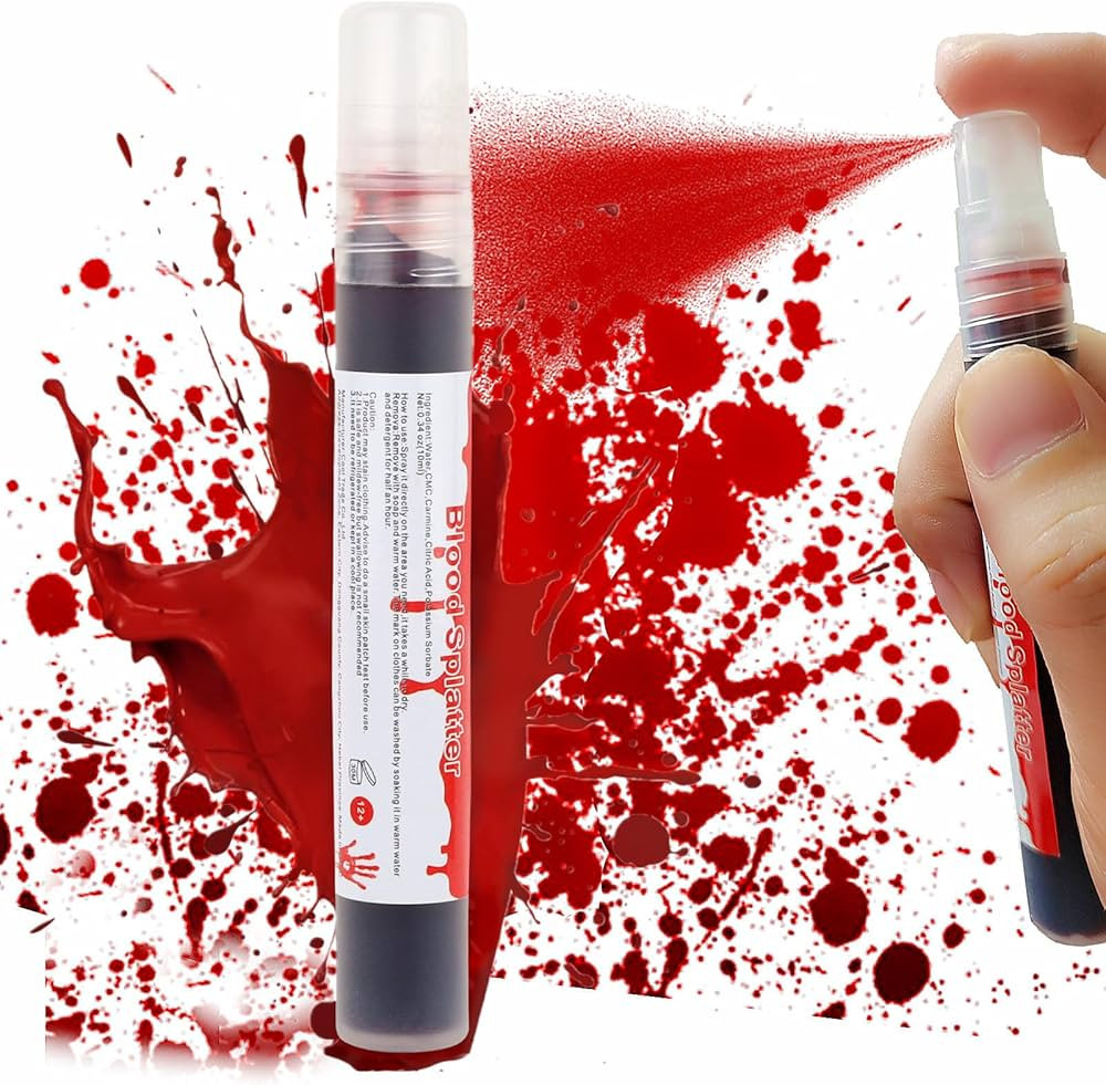 Go Ho Blood Splatter,Fake Blood Makeup(0.35 oz),Halloween Fake Blood Spray Eye Blood Drops Body P... | Amazon (US)