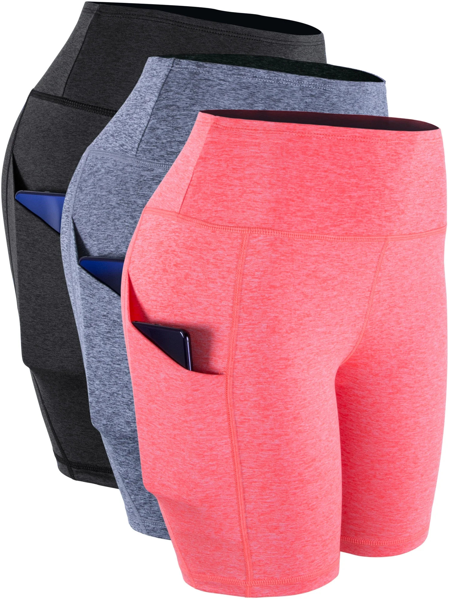 NELEUS Womens Spandex Shorts Workout Running High Waisted Compression Shorts with Pockets,Dark Gr... | Walmart (US)