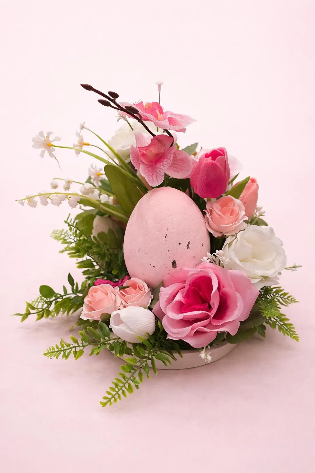 Easter Floral Arrangement with Egg, Spring Centerpiece, Premium Artificial Flowers, Pink Home Dec... | Etsy (US)