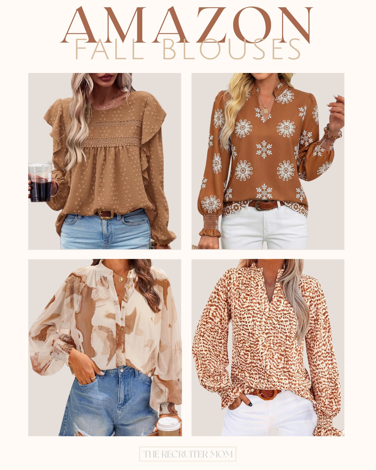 Give me all the warm browns and pretty fall prints! 🤎🍂 These Amazon blouses make getting dressed for work SO easy and most would be just as cute with jeans. 🔗👇

#LTKgrwm #LTKSeasonal #LTKWorkwear