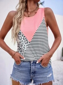 Leopard & Striped Print Tank Top SKU: sw2202251333117610(1000+ Reviews)$7.00$8.00-13%AddThis Shar... | SHEIN
