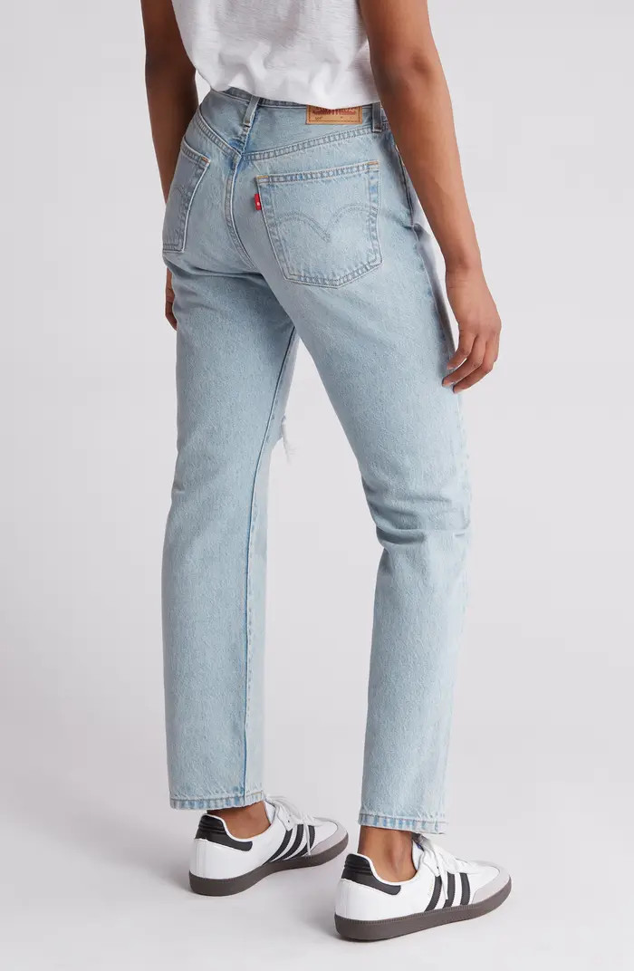 Levi's® 501® Ripped High Waist Straight Leg Jeans | Nordstromrack | Nordstrom Rack