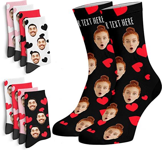 UPDATED Custom Photo Socks with Faces - Print Your Picture, Photo - Personalized Funny Crew Sock ... | Amazon (US)