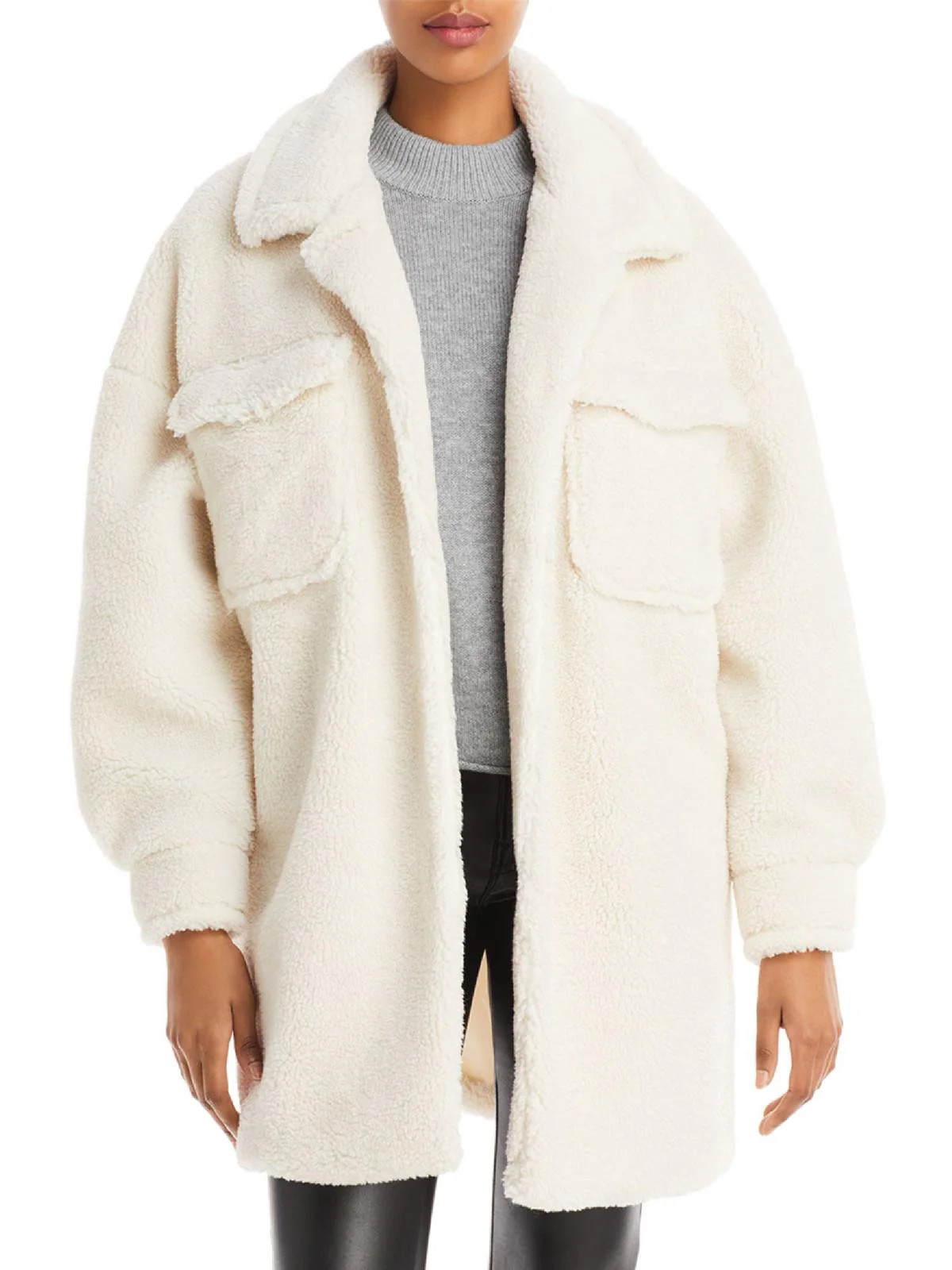 Womens Sherpa Short Faux Fur Coat | Shop Simon