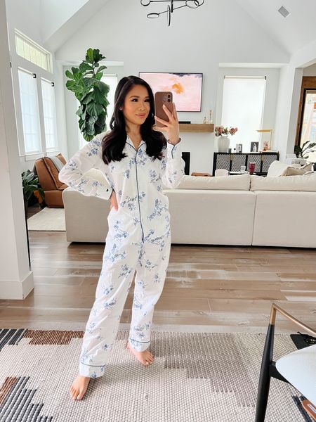 Blue floral pajamas! Love these for a bride. Wearing size XS and they are so comfy for postpartum. Would be good for maternity, too. Just size up  

#LTKSeasonal #LTKstyletip