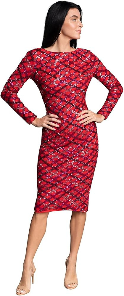 Dress the Population Women's Emery       
Material: Sequined 

Occasion: Party, Date | Amazon (US)