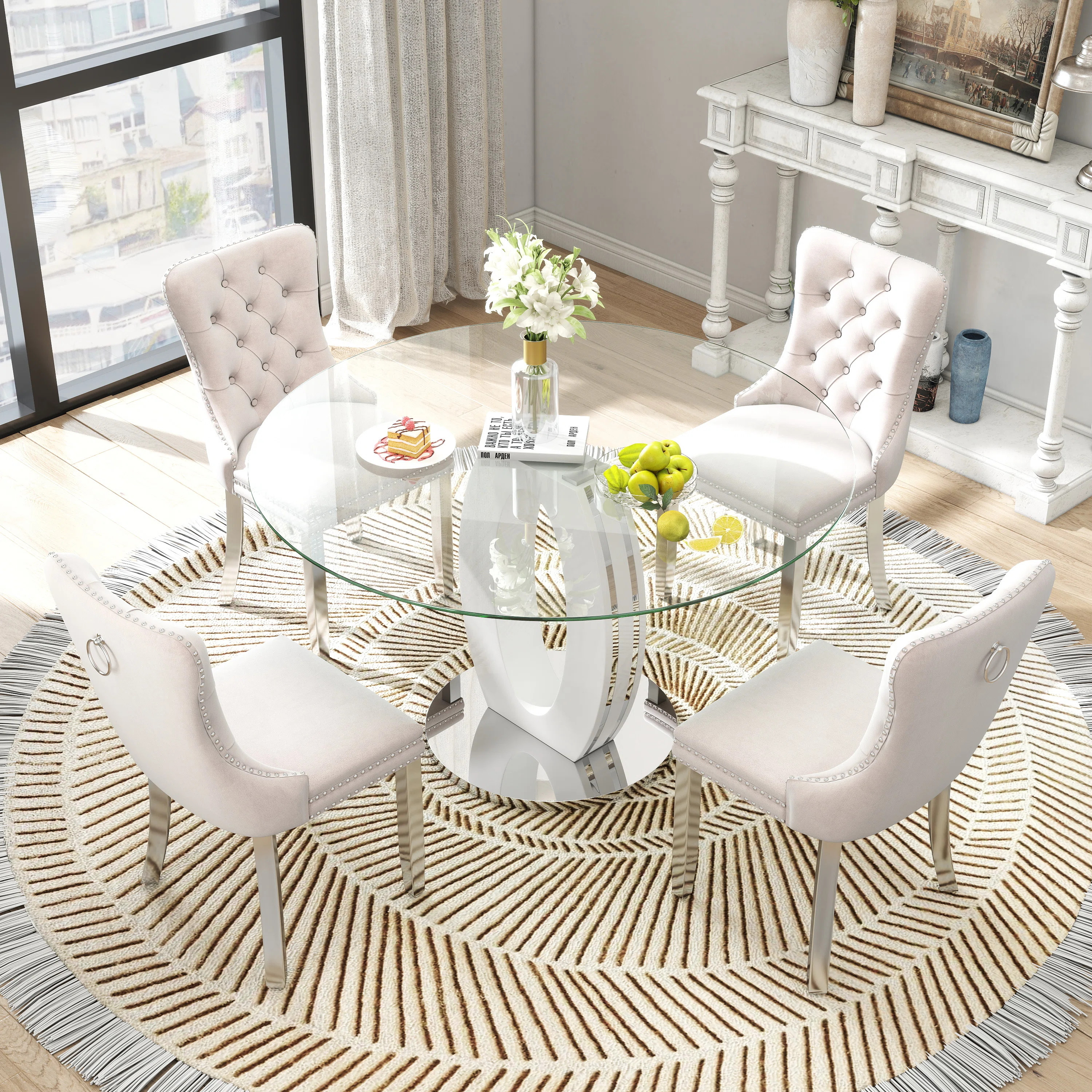 5-Piece Round Pedestal Dining Set | Wayfair North America