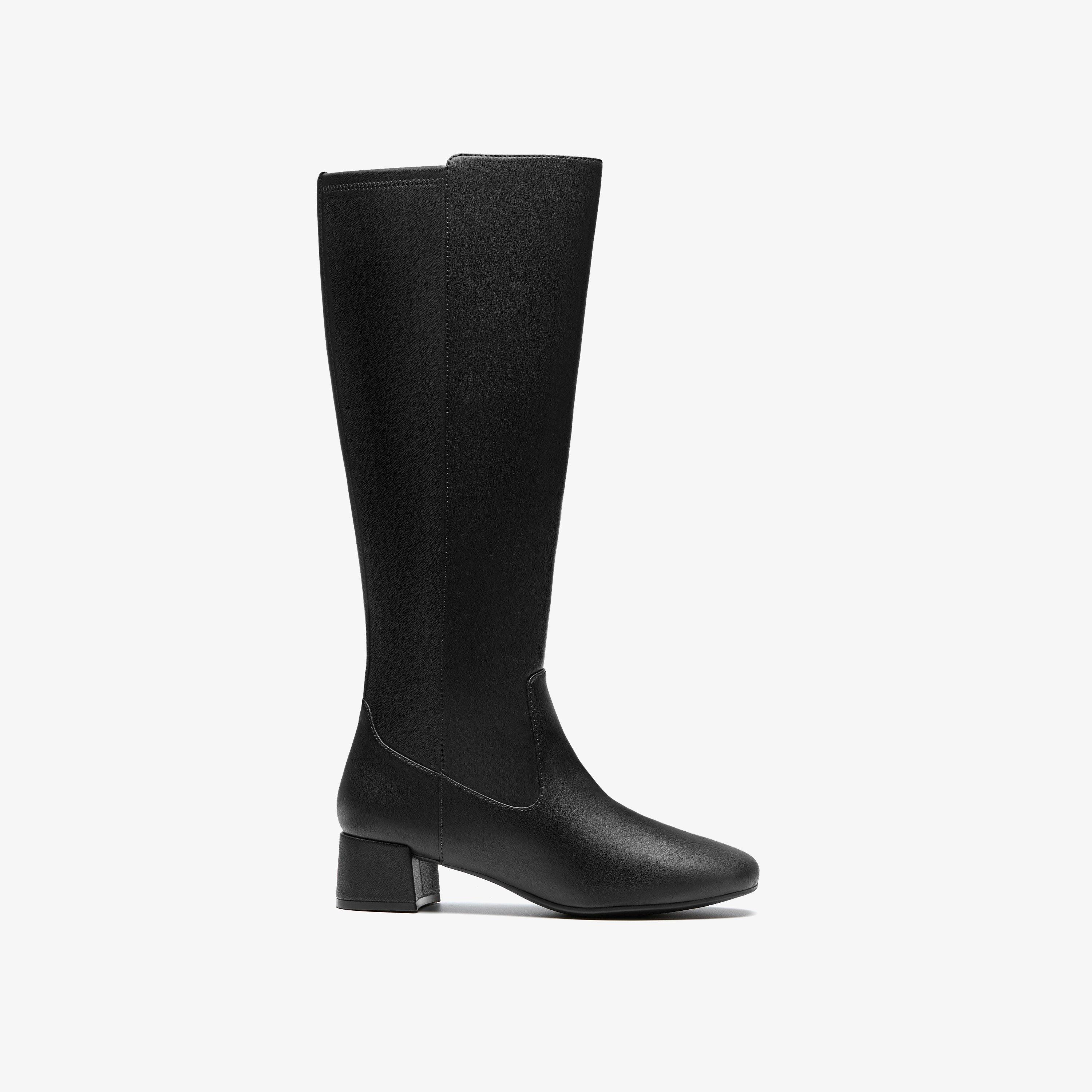 Womens Iridessa Glow Black Leather Knee High Boots | Clarks | Clarks (US)