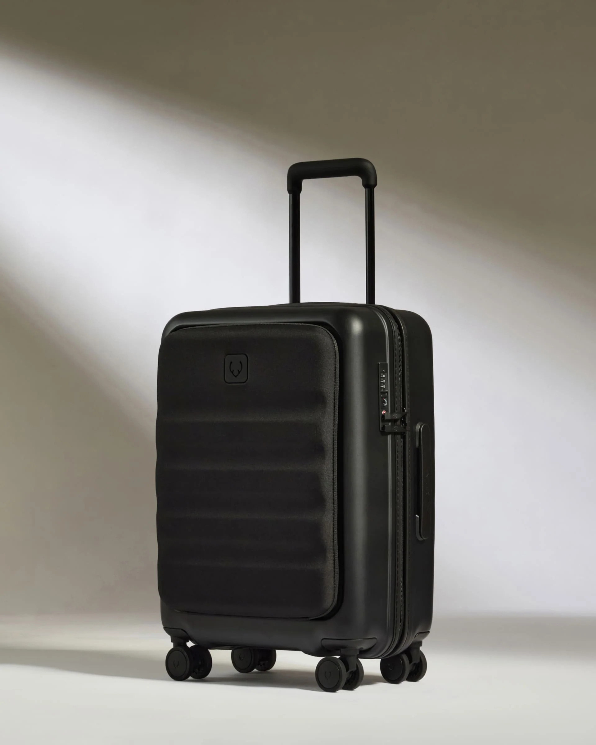 Cabin with Pocket Suitcase in Black - Icon Stripe | Hard Suitcase | Antler UK