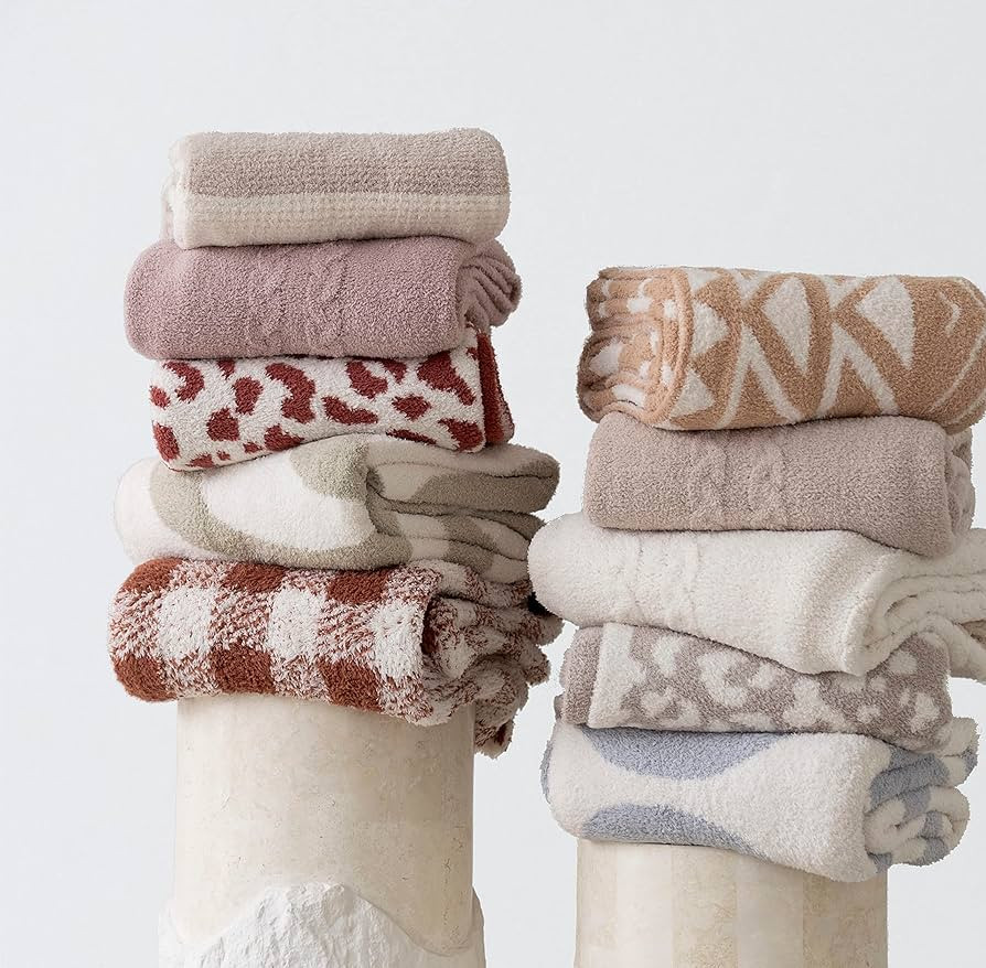 Luxurious Super Soft Throw Blanket, Fluffy Cozy Taupe Tan Blanket for Bed, Knitted Breathable Com... | Amazon (US)