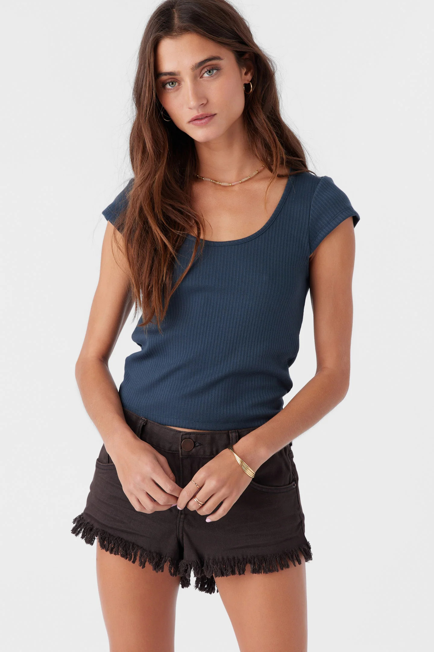 HADLIE RIB KNIT SHORT SLEEVE TOP | O'Neill