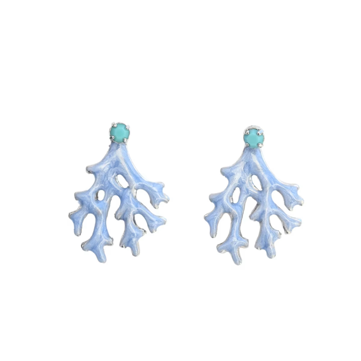 The Pink Reef Mini Coral Earring In Pearl Sea Blue | Wolf & Badger
