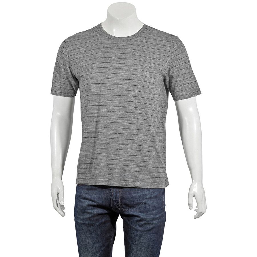 Saint Laurent YSL Grey Striped Short-sleeved T-shirt | Jomashop.com & JomaDeals.com