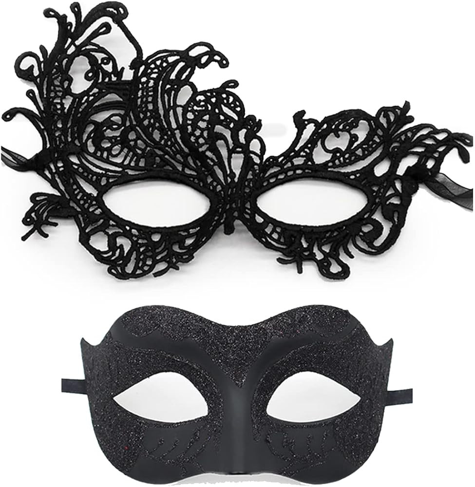 Masquerade Mask for Couples Lace Eye Mask Venetian Carnival Halloween Mask Party Ball Prom Mask C... | Amazon (US)