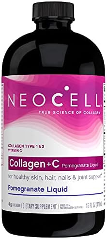 NeoCell Collagen +C Pomegranate Liquid, 4g Collagen Types 1 & 3 Plus Vitamin C, Healthy Skin, Hai... | Amazon (US)