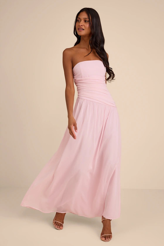 Florian Blush Pink Drop Waist Maxi Dress | Lulus