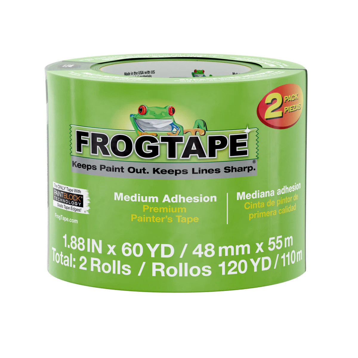 FrogTape Multi-Surface 2 -Pack 1.88-in x 60 Yard(s) Painters Tape in Green | 243011 | Lowe's