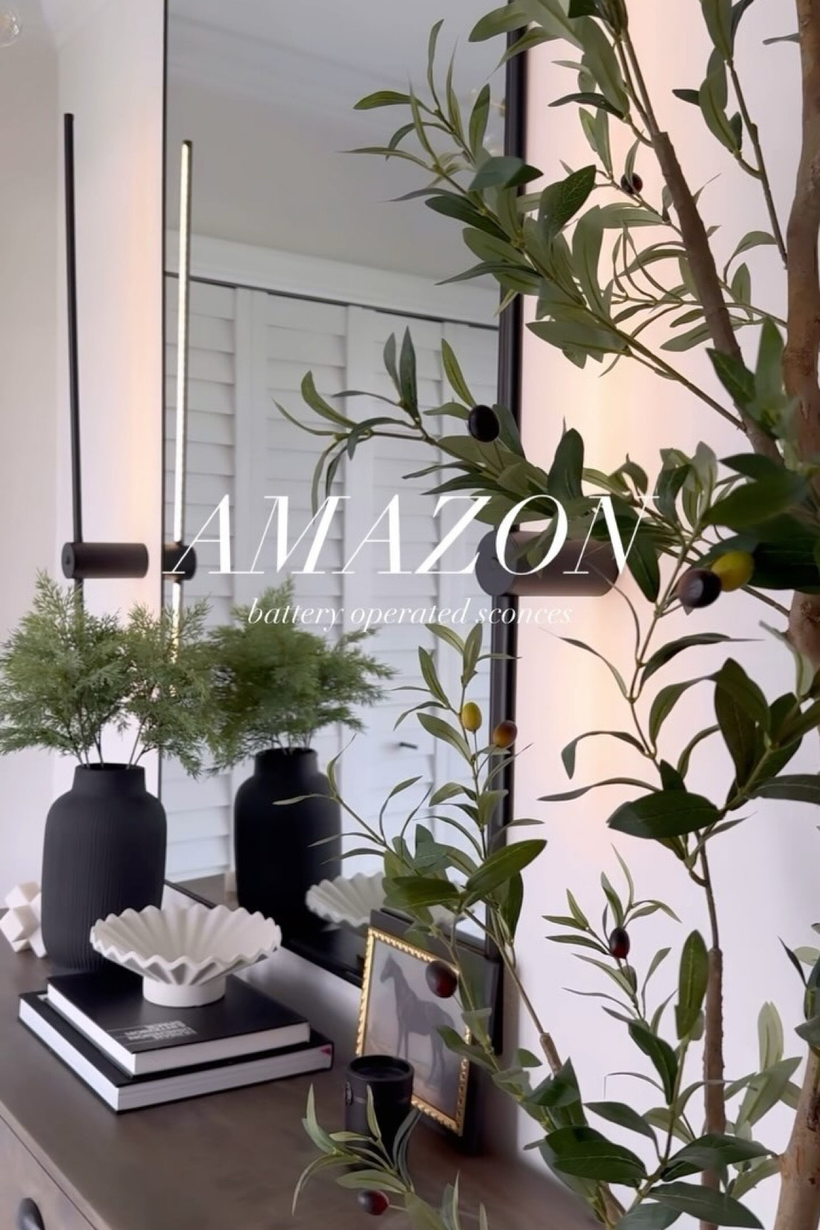 These battery operated sconces were so easy to install and instantly elevated my space 😍

The center piece holds the battery and all you do is plug it in to charge. There’s no need to hardwire! They are dimmable and come with a remote control.

Comment “sconce” for a direct link to your DM 

You can always shop all of my posts on my LTK shop 🖤

#amazon #wallsconce #lighting #homedecor #homeinterior #homeimprovement #diy #amazonhome #amazonfinds #amazonmusthaves #lighting #lightingideas #modernhome #foyerdecor #foyerlighting #amazonhomedecor #decorfinds #interior #interiordesign #diy #homeimprovement #sconce