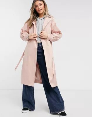 Threadbare louisa mac coat in dusty pink | ASOS (Global)