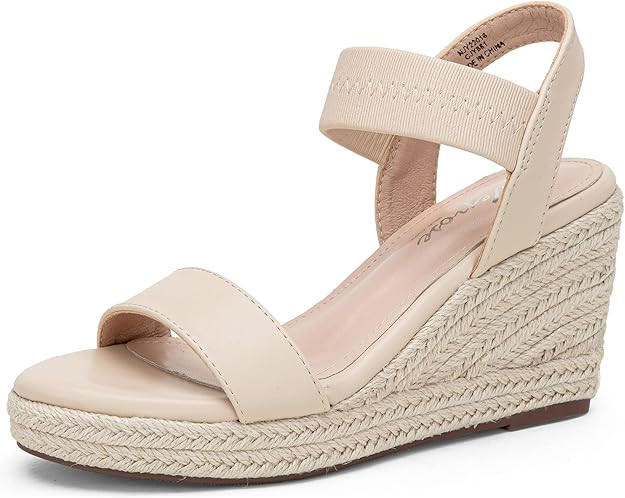 Vepose Women's Wedge Sandals, Platform Espadrilles Slip On Open Toe with Ankle Strap, Comfortable... | Amazon (US)