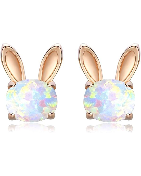 Rabbit Stud Earrings 925 Sterling Silver Hypoallergenic Bunny Earrings Tiny Small Earrings Minima... | Amazon (US)