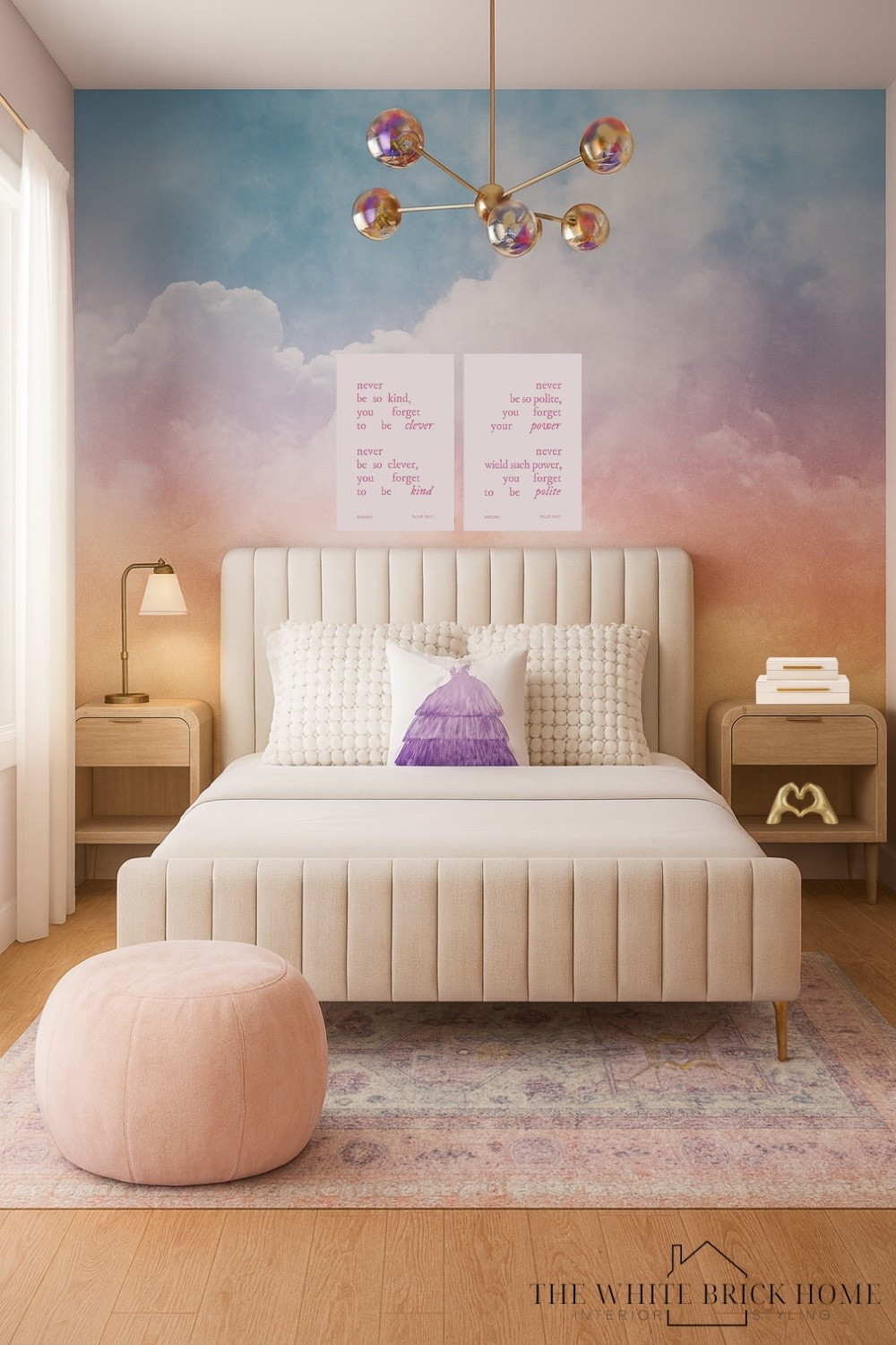 This pastel cloud wall mural calls for some Taylor swift inspired wall art and decor! I love this mural paired with a neutral bed and fun printed rug. 

Girls room, girls bedroom, kids room, kids bedroom, girls room wall mural, girls room decor, girls room bed, girls room nightstand, girls room bean bag, girls room lamp, girls room decor, girls room lighting, girls room ceiling light, Taylor swift, Taylor swift bedroom, Taylor swift bedroom decor, Taylor swift gift ideas, tween girl, tween girl bedroom, pottery barn kids, Etsy, Wayfair 

#LTKHome #LTKFamily #LTKKids