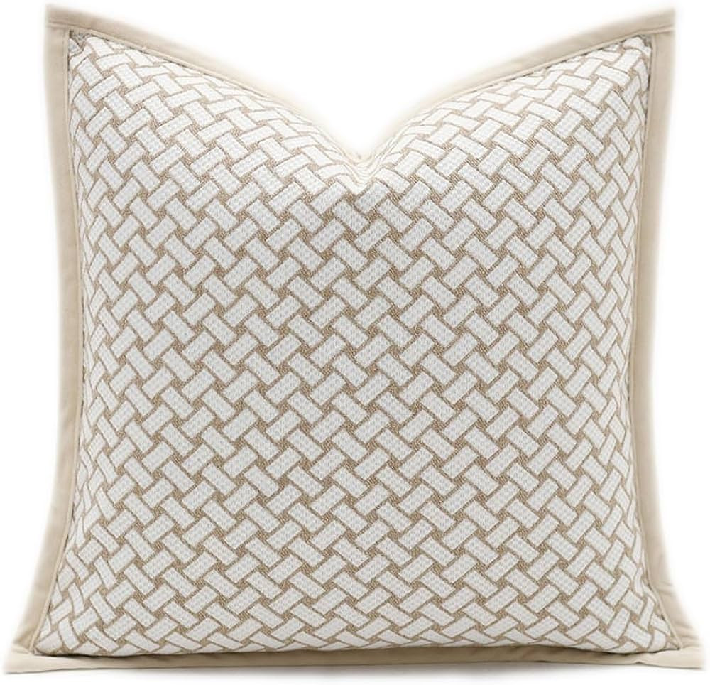 Croker Horse 20x20'' Inches Throw Pillow Cushion Cover - Grid Pattern Chenille Jacquard Embroider... | Amazon (US)