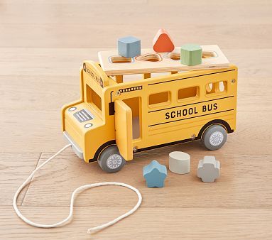 School Bus Shape-Sorter Pull Toy | Pottery Barn Kids | Pottery Barn Kids