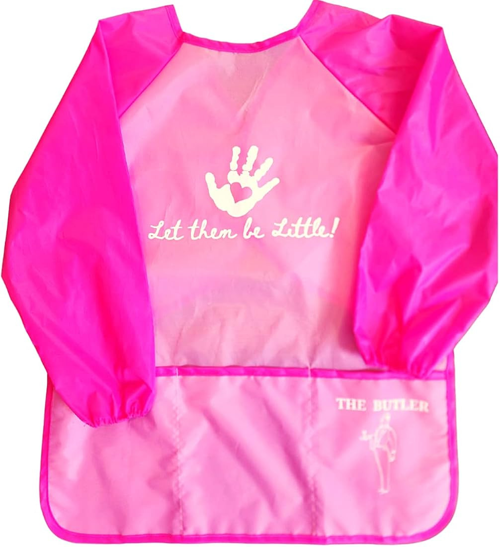 THE BUTLER Kids Art Craft and Painting Smock, Long Sleeve, Waterproof Apron with Pockets, Childre... | Amazon (US)