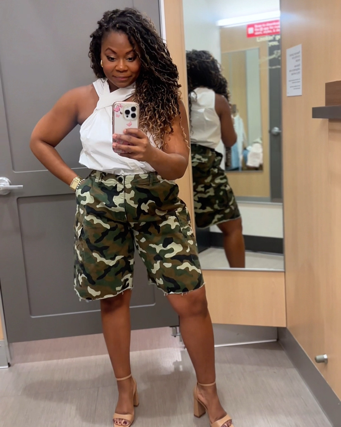 Kbb @Target 

Camo jorts, blazer, striped tee, tank