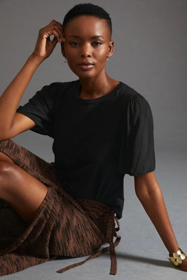 T.La Woven Flutter Sleeve Tee | Anthropologie (US)