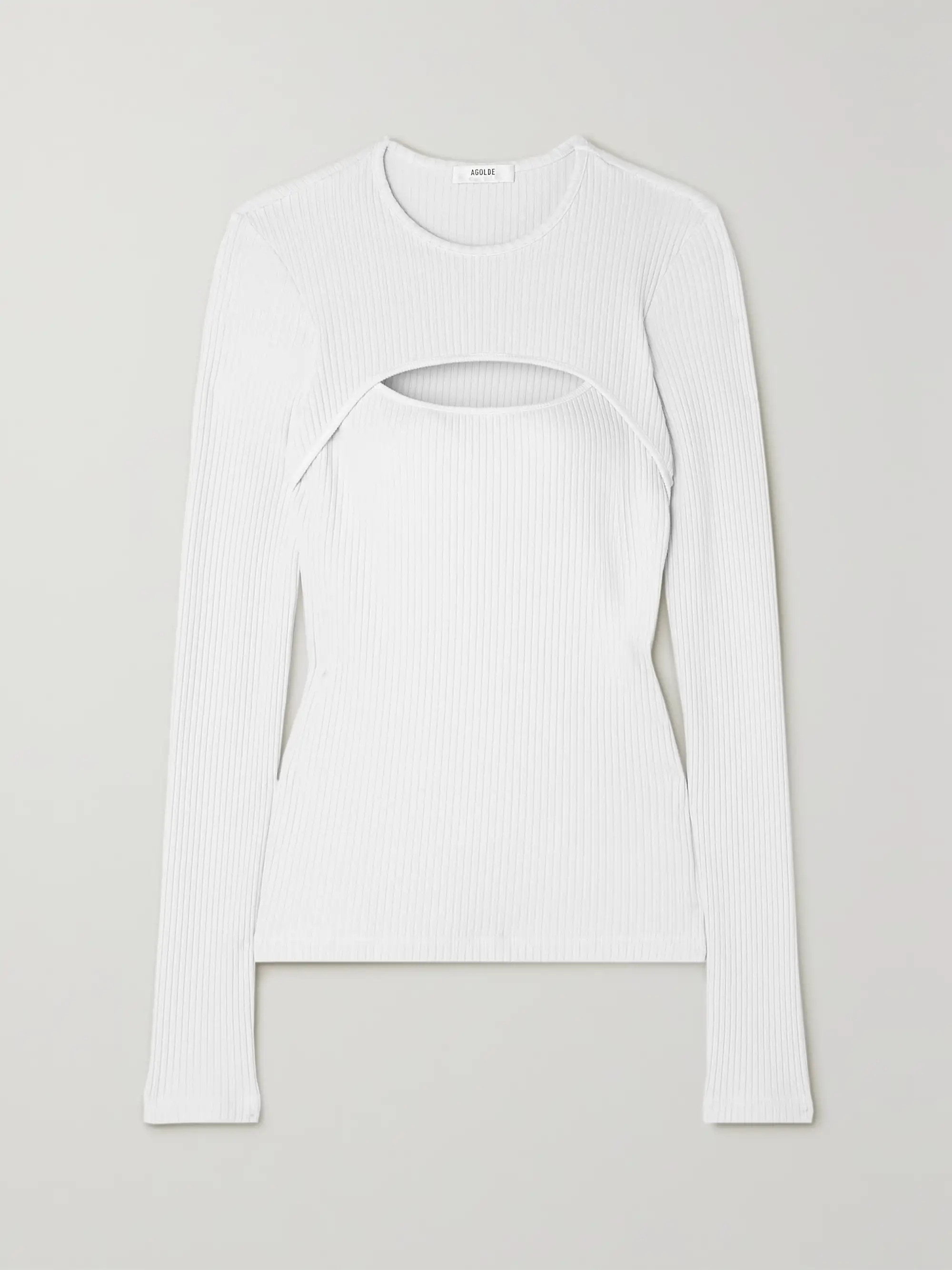Lyza cut-out ribbed-knit organic cotton-blend top | NET-A-PORTER (US)