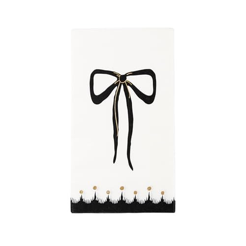 Elegant Halloween Guest Towels by Bonjour Fête | 3-Ply Paper Napkins with Black Bow & Gold Foil - Perfect for Halloween Parties & Powder Rooms | 4.25" x 7.75" (20 Pack) | Amazon (US)