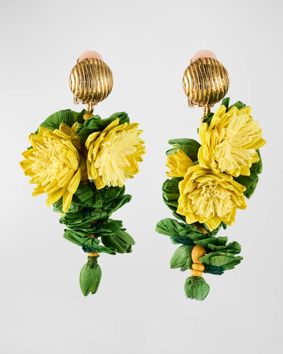 Oscar de la Renta Floral Cascade Earrings | Neiman Marcus